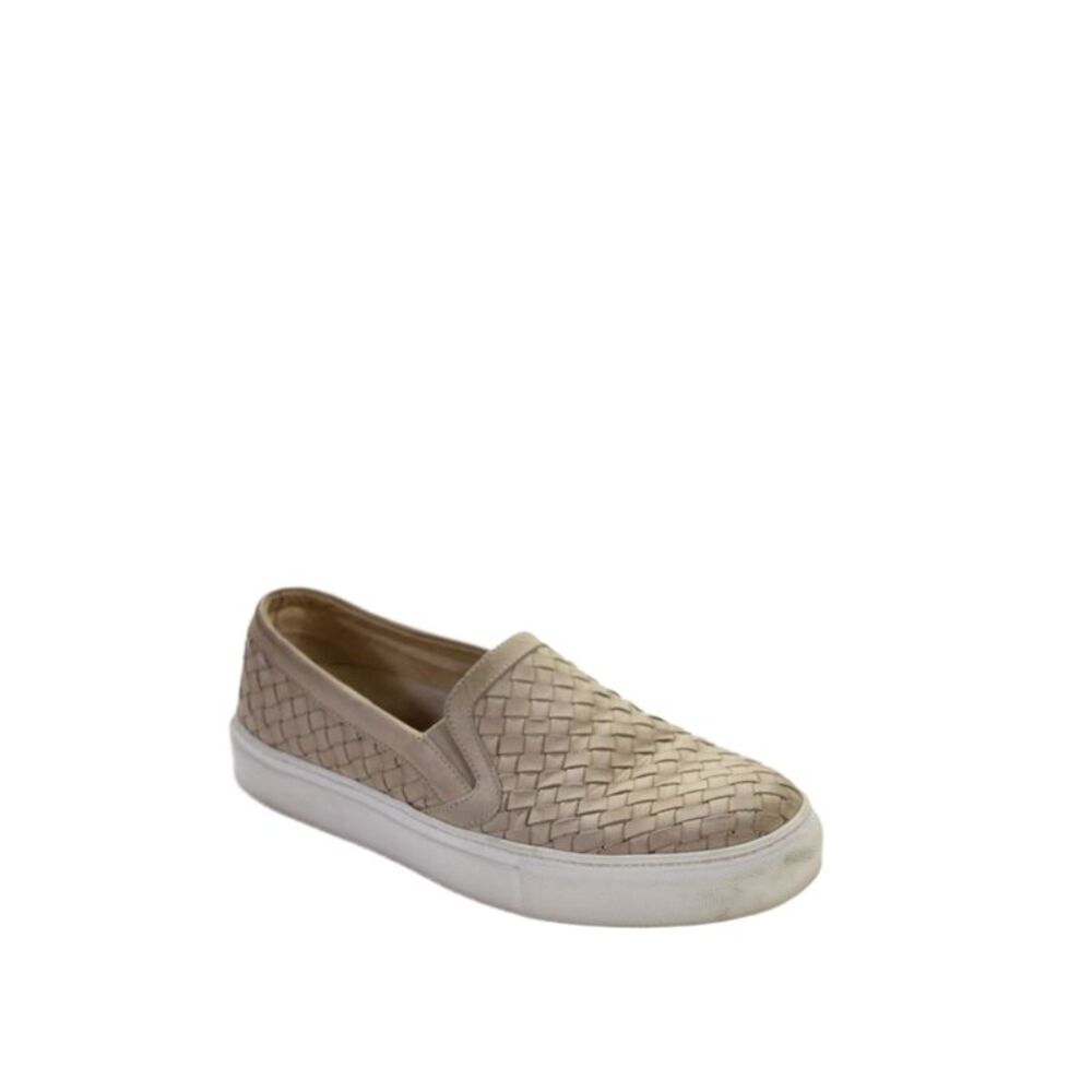 M Gemi Womens Leather Woven Slide On Sneakers Beige Size 8.5 Medium